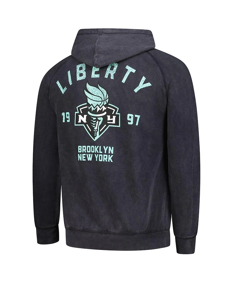 Stadium Essentials Men's and Women's Black New York Liberty Get Back Oversized Vintage Raglan Pullover Hoodie
