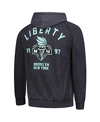 Stadium Essentials Men's and Women's Black New York Liberty Get Back Oversized Vintage Raglan Pullover Hoodie
