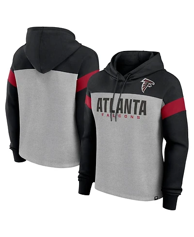 Fanatics Women's Heather Gray/Black Atlanta Falcons Bold Play Call Pullover Hoodie