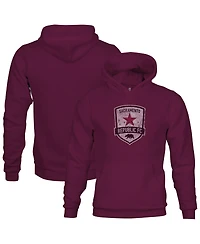 1863FC Big Boys and Girls Maroon Sacramento Republic Fc Color Badge Fleece Pullover Hoodie