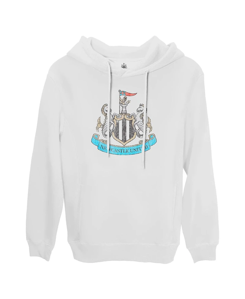 1863FC Men's White Newcastle United Team Badge Fleece Pullover Hoodie