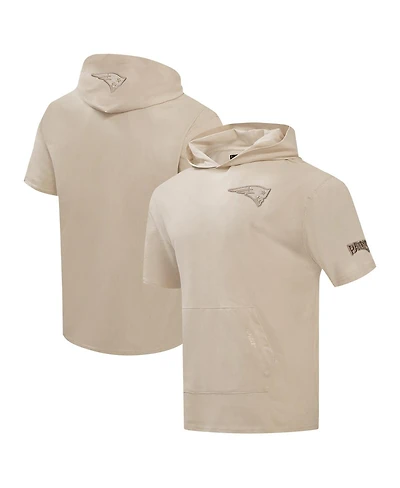 Pro Standard Men's Tan New England Patriots Neutrals Capsule Short Sleeve Pullover Hoodie