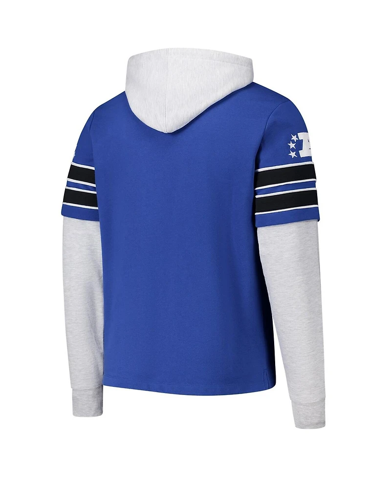 '47 Brand Men's Royal Indianapolis Colts Throwback Double Header Blitz Cornerback Hoodie