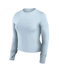 Fanatics Women's Light Blue Buffalo Bills Studio Fitted Long Sleeve Gym Top