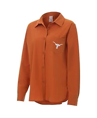 ZooZatz Women's Burnt Orange Texas Longhorns Stretch Woven Button-Up Shirt