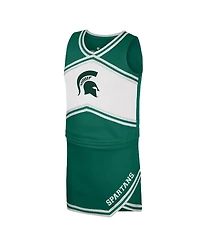 Colosseum Big Girls 2-Piece Green Michigan State Spartans Cheerleader Top and Skirt Set
