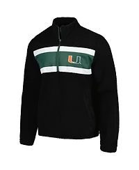 G-iii Sports by Carl Banks Men's Black Miami Hurricanes Pinch Runner Half-Zip Hoodie