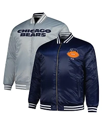 Mitchell & Ness Men's Navy/Silver Chicago Bears Big Tall Throwback Reversible Full-Zip Jacket