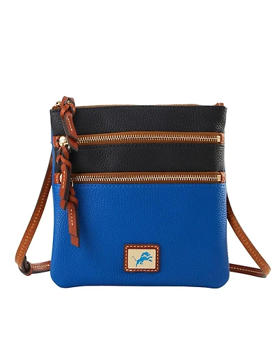 Dooney & Bourke Detroit Lions Team Logo Halftime Triple Zip Crossbody Bag