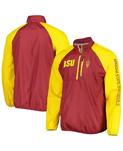 G-iii Sports by Carl Banks Men's Maroon/Gold Arizona State Sun Devils Point Guard Raglan Half-Zip Jacket