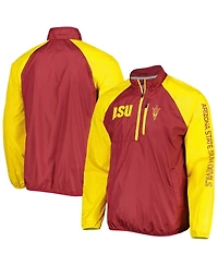 G-iii Sports by Carl Banks Men's Maroon/Gold Arizona State Sun Devils Point Guard Raglan Half-Zip Jacket