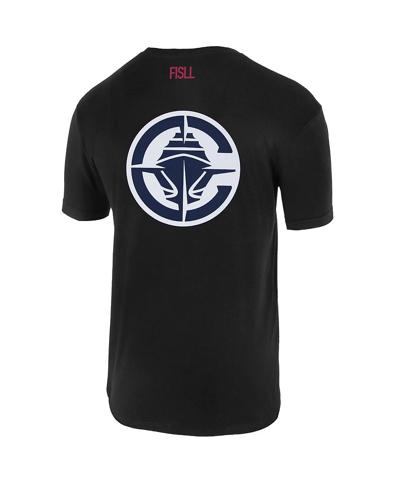 Fisll Men's and Women's Black La Clippers Oversize Logo T-Shirt