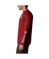 Columbia Men's Crimson Oklahoma Sooners Terminal Tackle Omni-Shade Raglan Long Sleeve T-Shirt