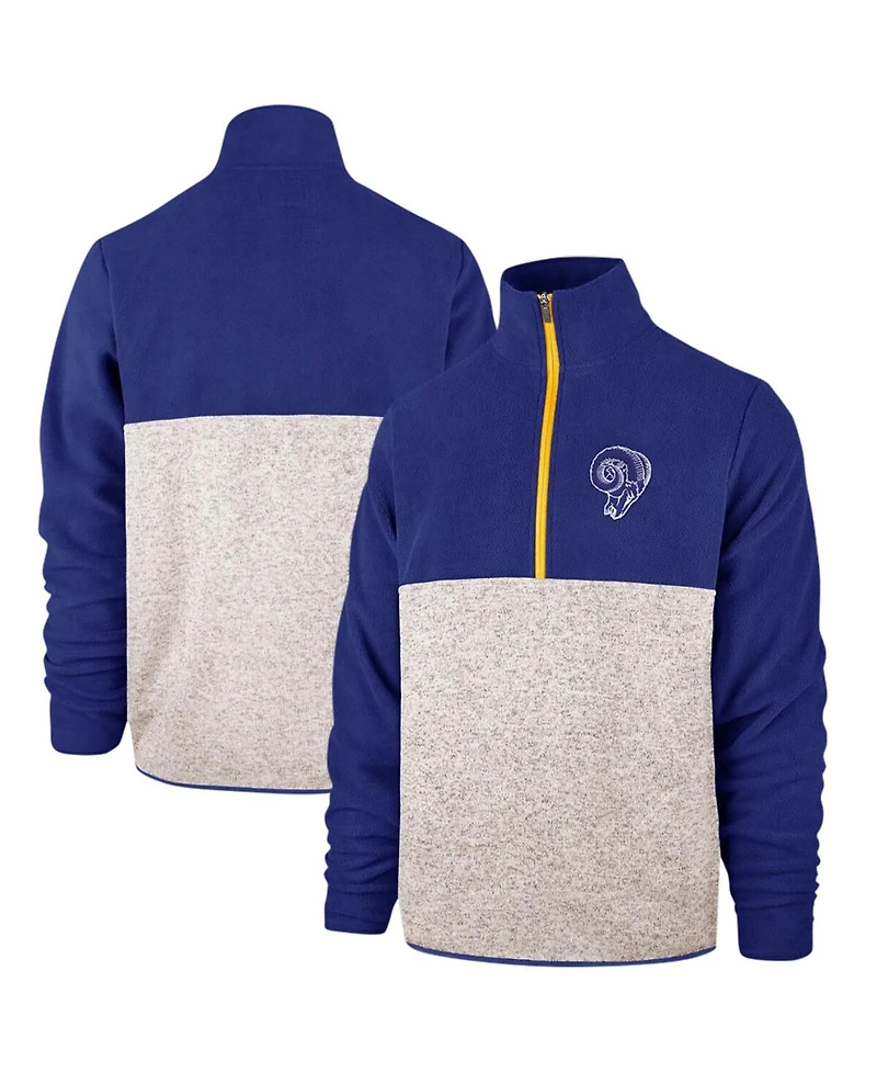 '47 Brand Men's Royal/Cream Los Angeles Rams Colorblock Kodiak Half-Zip Jacket