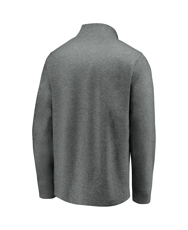 Fanatics Men's Heather Gray Oregon Ducks True Classics Signature Fleece Quarter-Zip Pullover