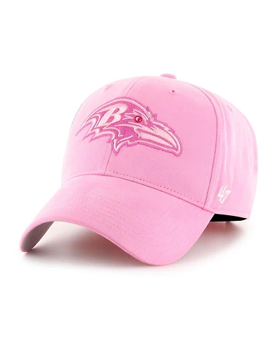 '47 Brand Big Girls Pink Baltimore Ravens Rose Mvp Adjustable Hat