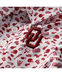 Garb Baby Boys and Girls Crimson Oklahoma Sooners Tom Allover Print Performance Polo Shirt Bodysuit