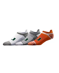 Strideline Men's and Women's 3-Pack Miami Hurricanes Premium Low Ankle Socks Set