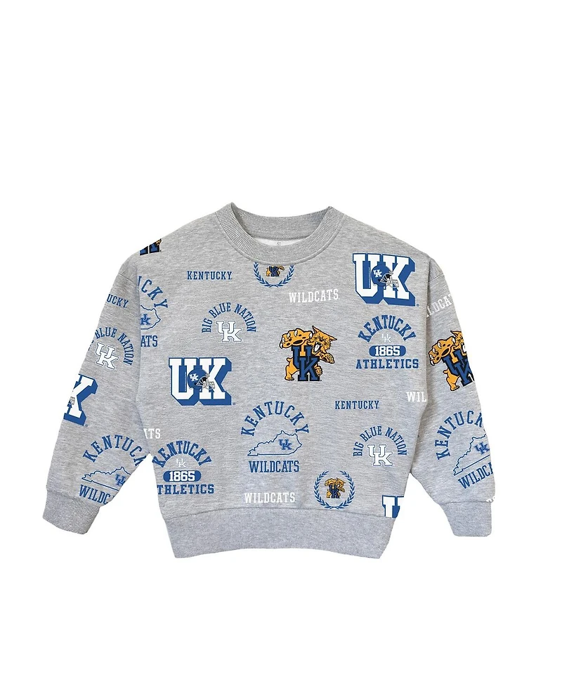 Gameday Couture Big Girls Gray Kentucky Wildcats Always On Repeat Pullover Sweatshirt
