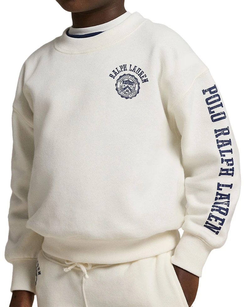 Polo Ralph Lauren Girls 2T-6X Logo Crest Crewneck Sweatshirt