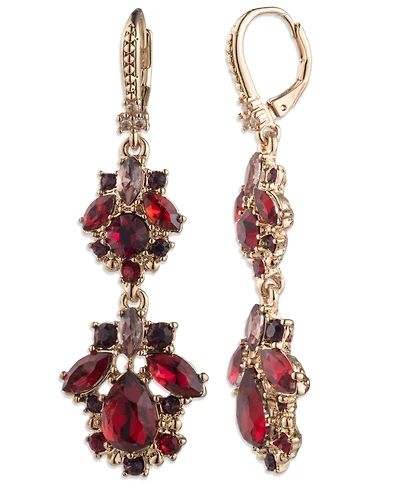 Marchesa Glass & Epoxy Stone Gold-Tone Double Drop Earrings