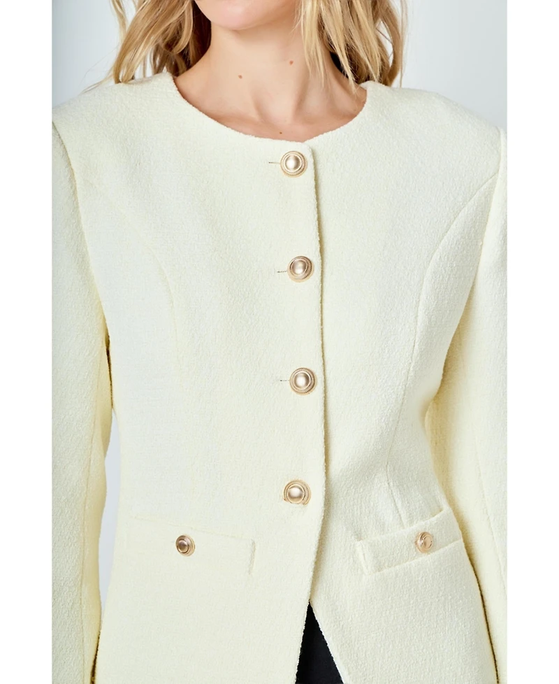 endless rose Women's Tweed Buttoned Vest