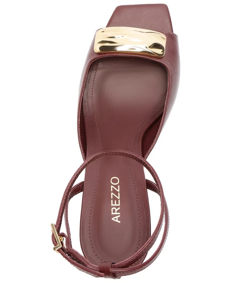 Arezzo Women's Greer Gold Elegance Block Heel Sandals