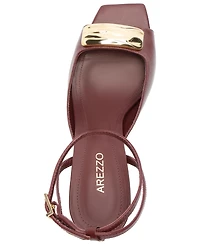 Arezzo Women's Greer Gold Elegance Block Heel Sandals