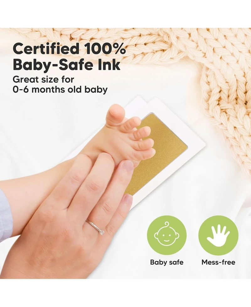 KeaBabies 2pk Inkless Ink Pad for Baby Hand and Footprint Kit, Clean Touch Dog Paw, Nose Print & Pet Safe
