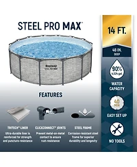 Bestway Steel Pro Max 14'x48" Round Above Ground Swimming Pool with Pump & Cover