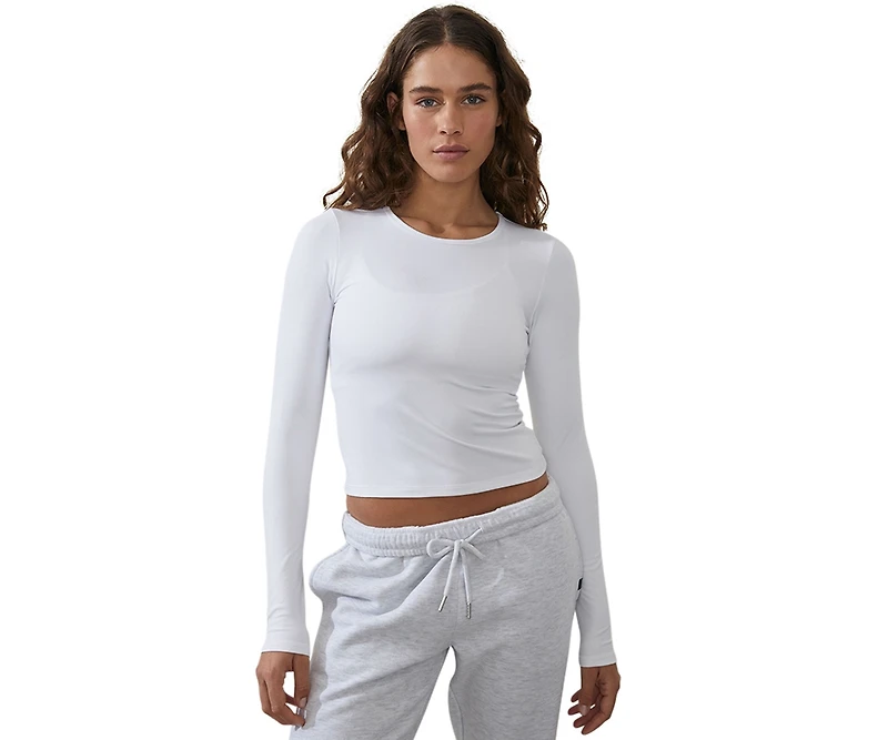 Cotton On Women's Active Ultra Soft Fitted Long Sleeve Top
