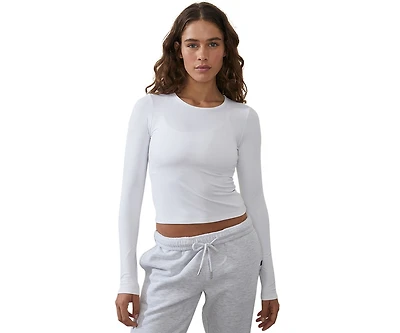 Cotton On Women's Active Ultra Soft Fitted Long Sleeve Top