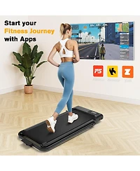 Redliro 2 in 1 Walking Pad Treadmill with Incline, Under Desk Treadmill with Led Display & App for Home Office