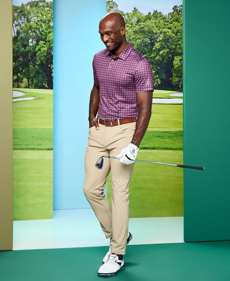 Pga Tour Men's Moisture Wicking Active-Waistband Golf Pants