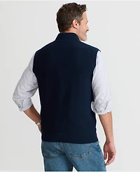 Lands' End Men's Washable Merino Full Zip Sweater Vest