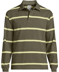 Lands' End Men's Long Sleeve Rugged Rugby Polo