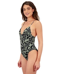 Hurley Women's Marina Ribbed Printed One Piece Swimsuit