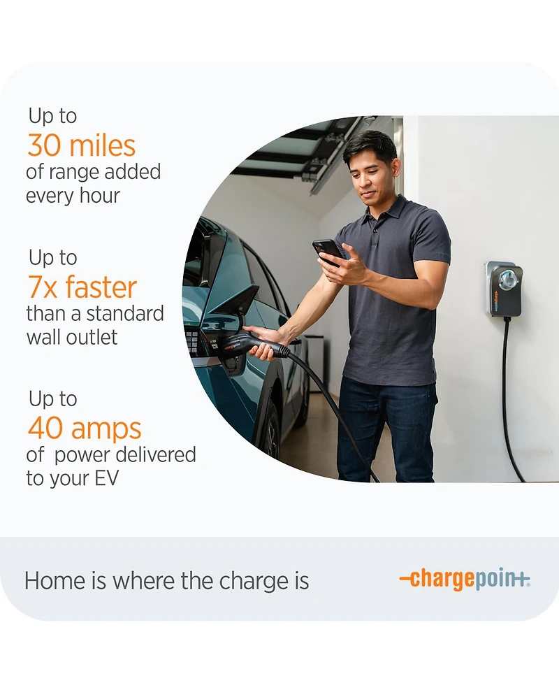 ChargePoint Home Flex Level 2 WiFi Nema 14-50 Plug Electric Vehicle Ev Charger