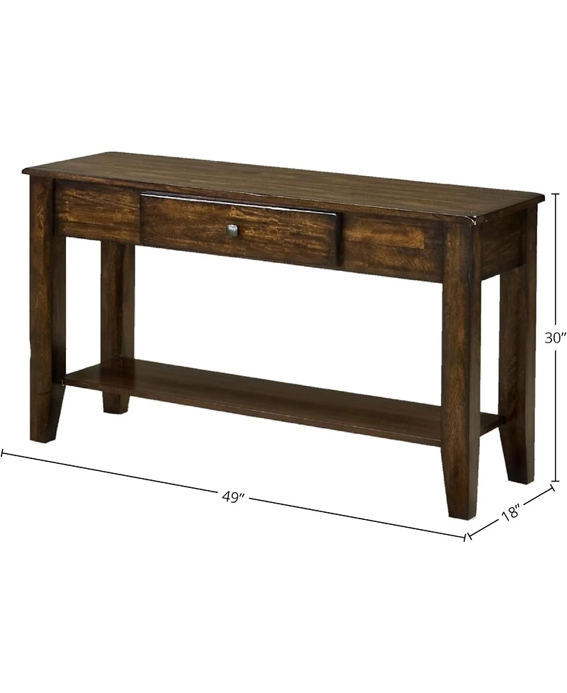 Intercon 49"" x 18"" Sofa Table w/Shelf in Raisin