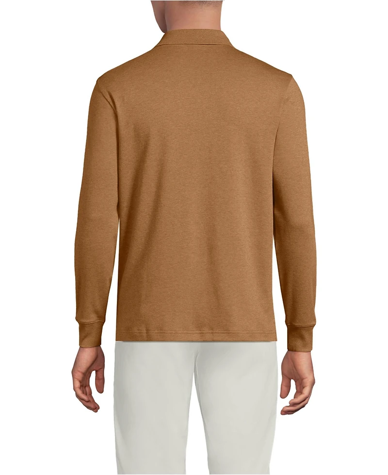 Lands' End Big & Tall Long Sleeve Cotton Supima Polo Shirt with Pocket