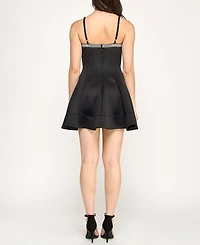 Violet Weekend Junior's Square Neck Sleeveless Dress