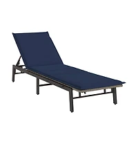 Sun Lounger Grey, Navy Blue Pe rattan, Powder-coated steel Standard