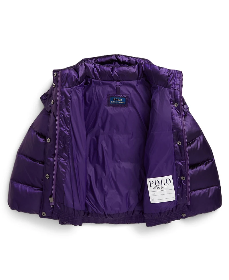Polo Ralph Lauren Girls 2T-6X Metallic Long Sleeves Hooded Jacket