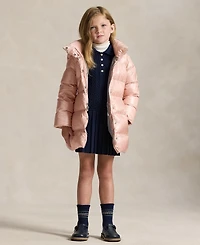 Polo Ralph Lauren Girls 2T-6X Metallic Full-Zip Hooded Long Jacket