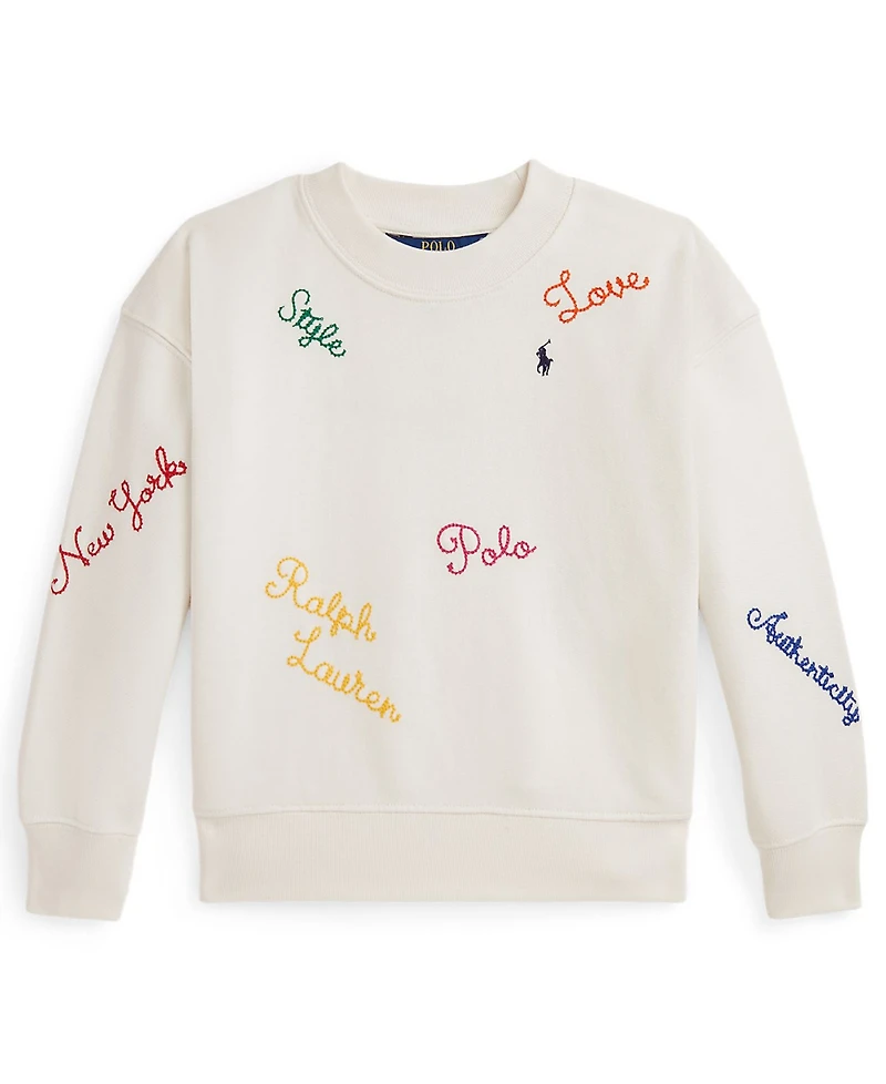 Polo Ralph Lauren Girls 2T-6X Embroidered Crewneck Sweatshirt