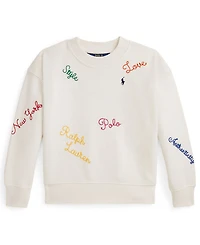 Polo Ralph Lauren Girls 2T-6X Embroidered Crewneck Sweatshirt