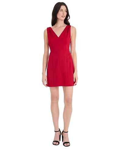 Donna Morgan Women's V-Neck Flare Mini Dress