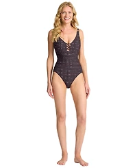 Tommy Bahama Women's Blooms Reversible Tank One Piece Swimsuit