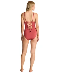 Tommy Bahama Women's Jewel Shirred Maillot One Piece Swimsuit