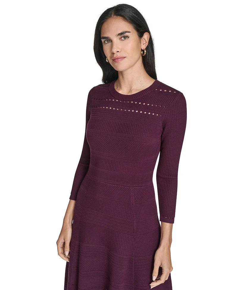 Jessica Howard Women's Textured Ottoman Fit and Flare Dress